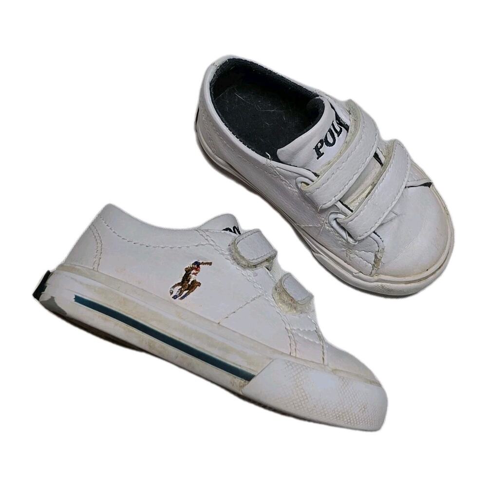 Polo Ralph Lauren White Shoes Toddler Size 5 Sneakers Logo EZ